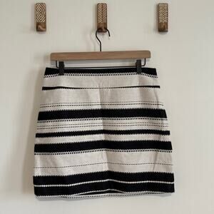 Loft Outlet Black White Striped Skirt - 6